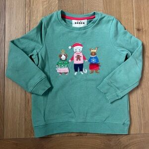 Mini Boden Appliqué Christmas Sweatshirt